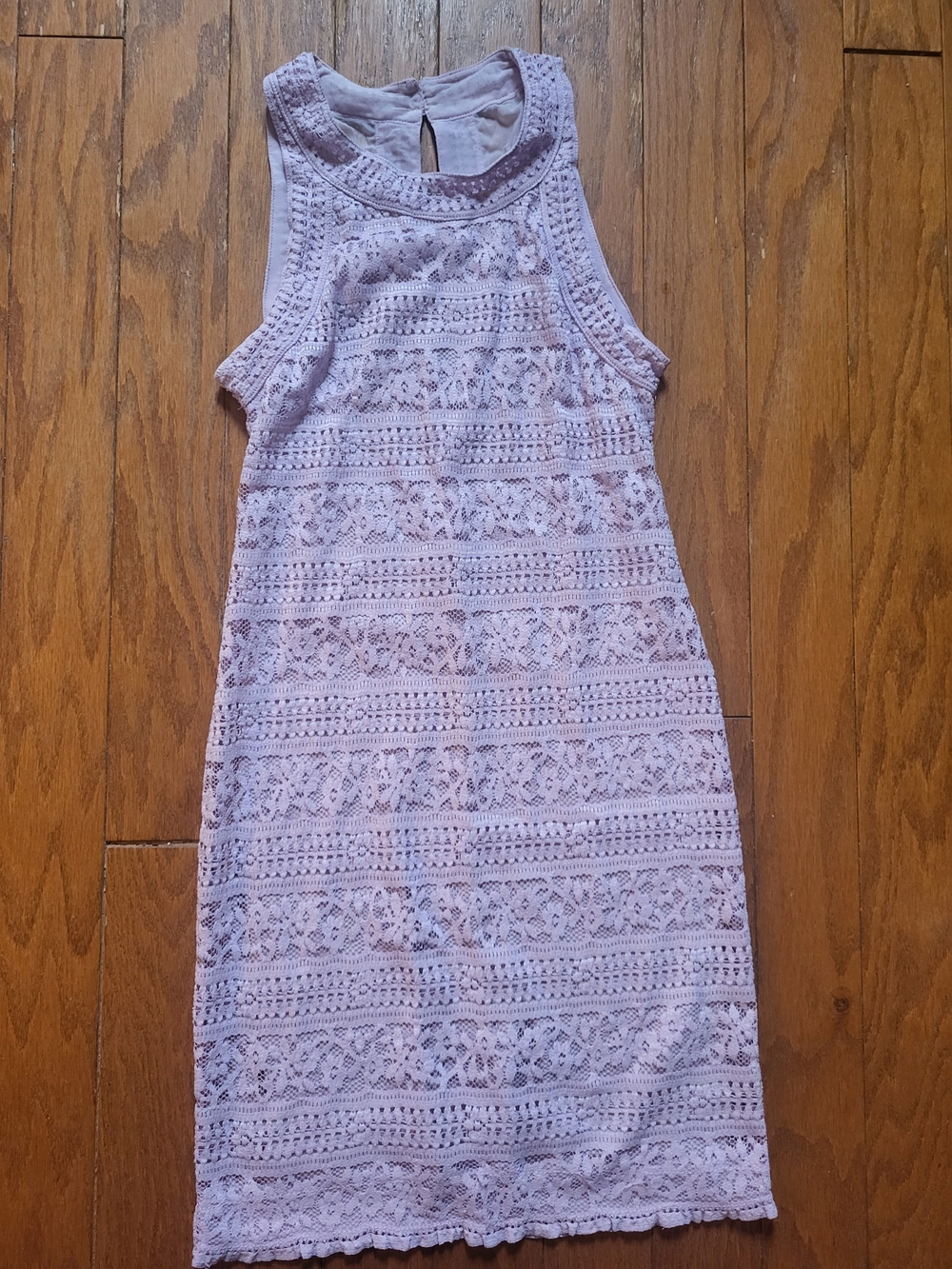 Sleeveless Lavender Lace Shift Dress